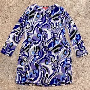 One Kid Girls Purple Print Dress 8